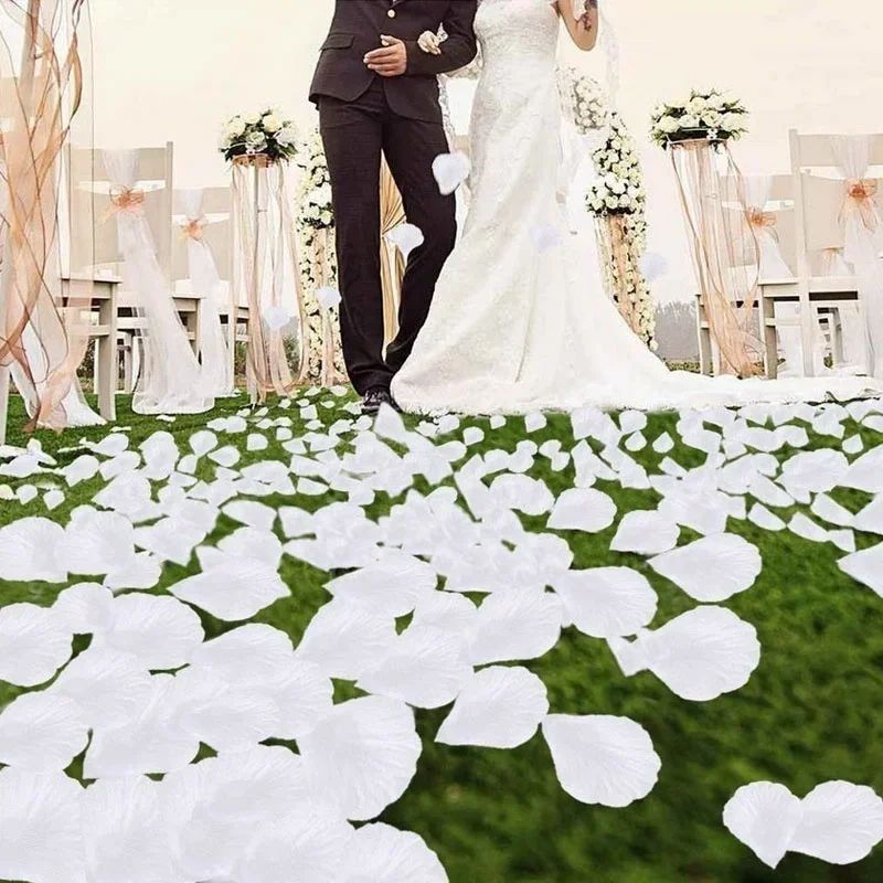1000pcs Silk Rose Petals For Weddings Romantic Decor Soft White Party Table Scatter 1