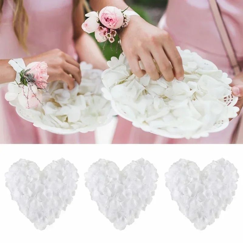 1000pcs Silk Rose Petals For Weddings Romantic Decor Soft White Party Table Scatter 2