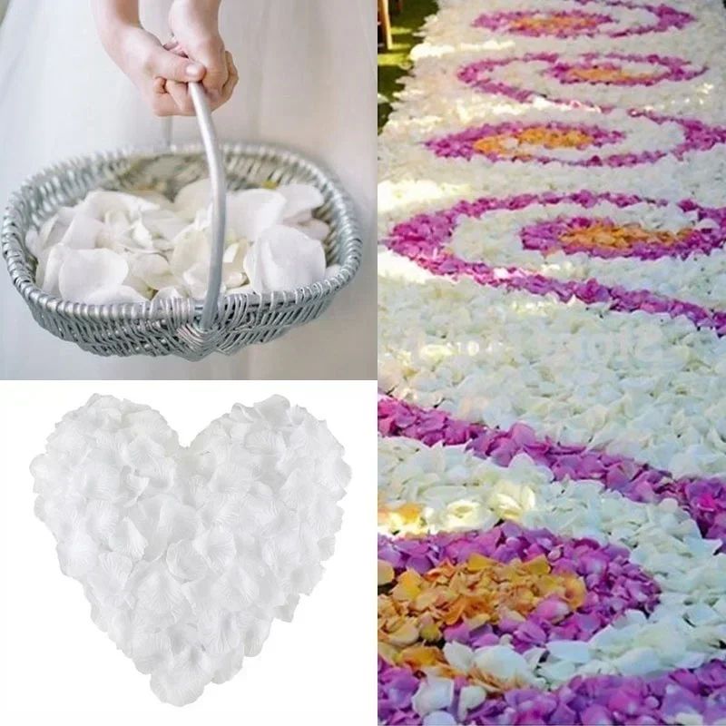 1000pcs Silk Rose Petals For Weddings Romantic Decor Soft White Party Table Scatter 3