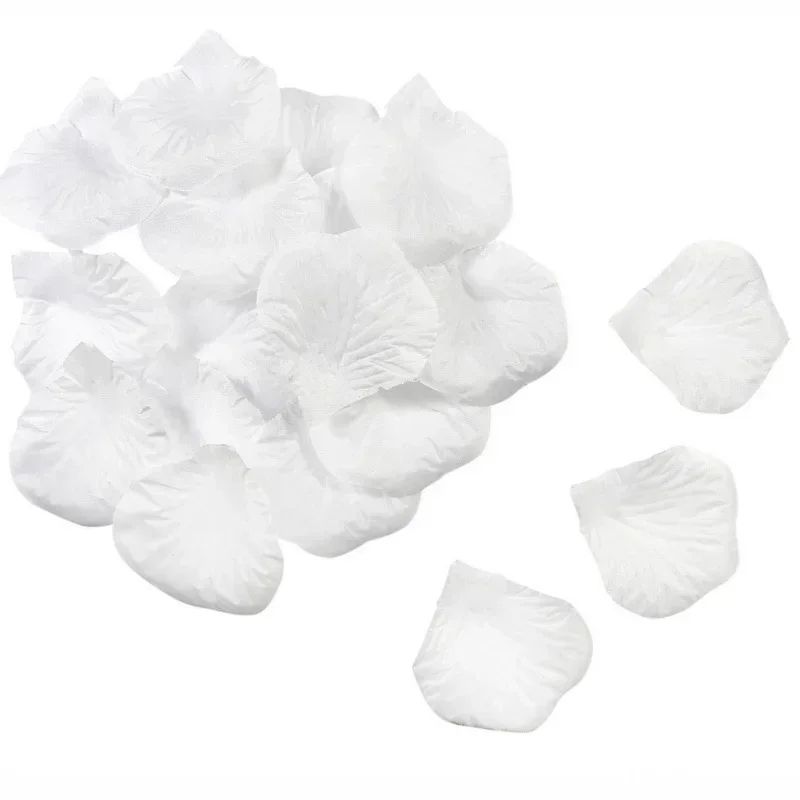 1000pcs Silk Rose Petals For Weddings Romantic Decor Soft White Party Table Scatter 4
