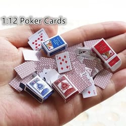 miniature poker cards set – cute mini playing cards for dollhouse decor & accessories