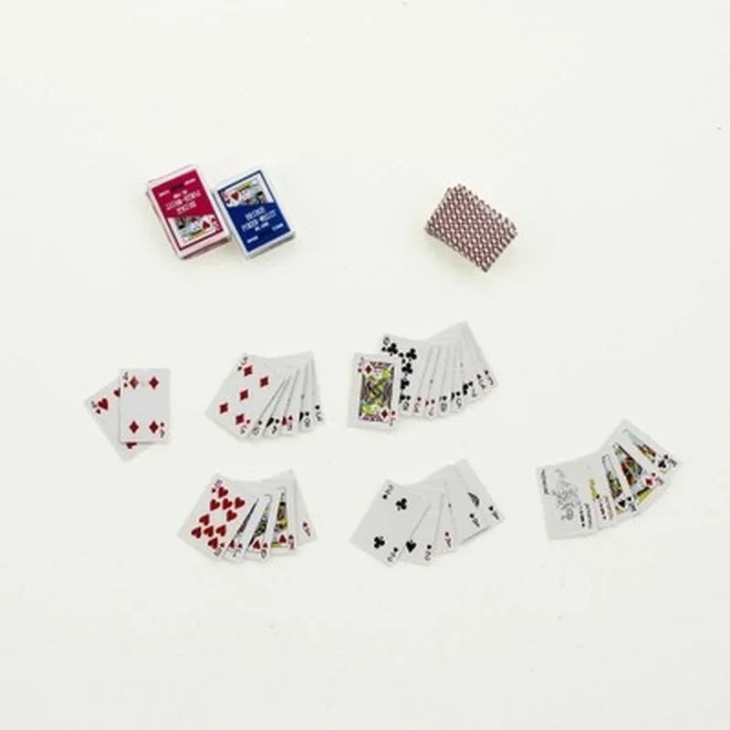 Miniature Poker Cards Set Cute Mini Playing Cards For Dollhouse Decor Accessories 2
