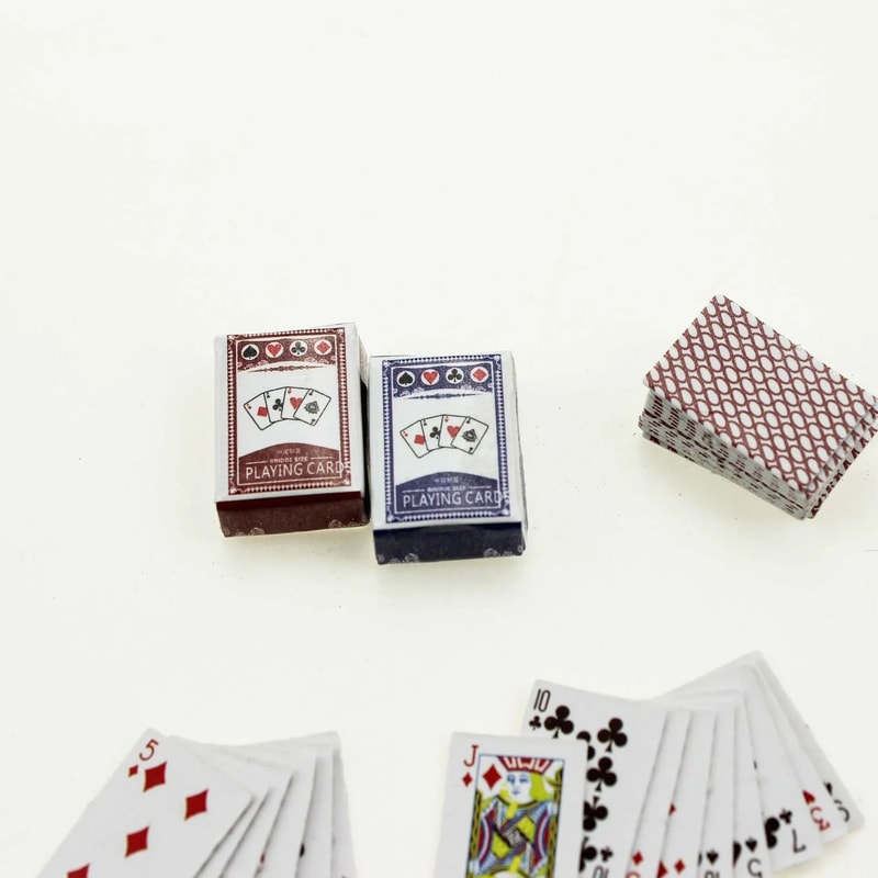 Miniature Poker Cards Set Cute Mini Playing Cards For Dollhouse Decor Accessories 4