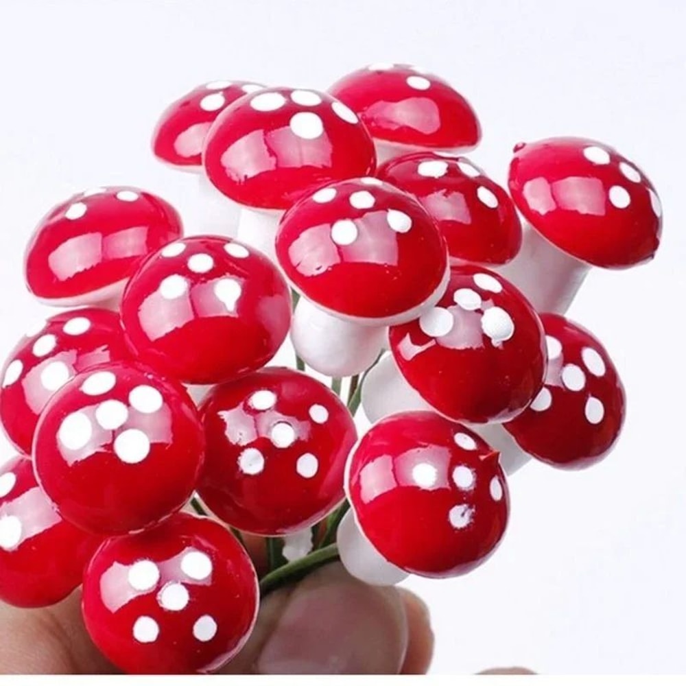 Mini Mushroom Miniatures Garden Stakes 10100pcs Fairy Garden Accessories Terrarium Decorations 4