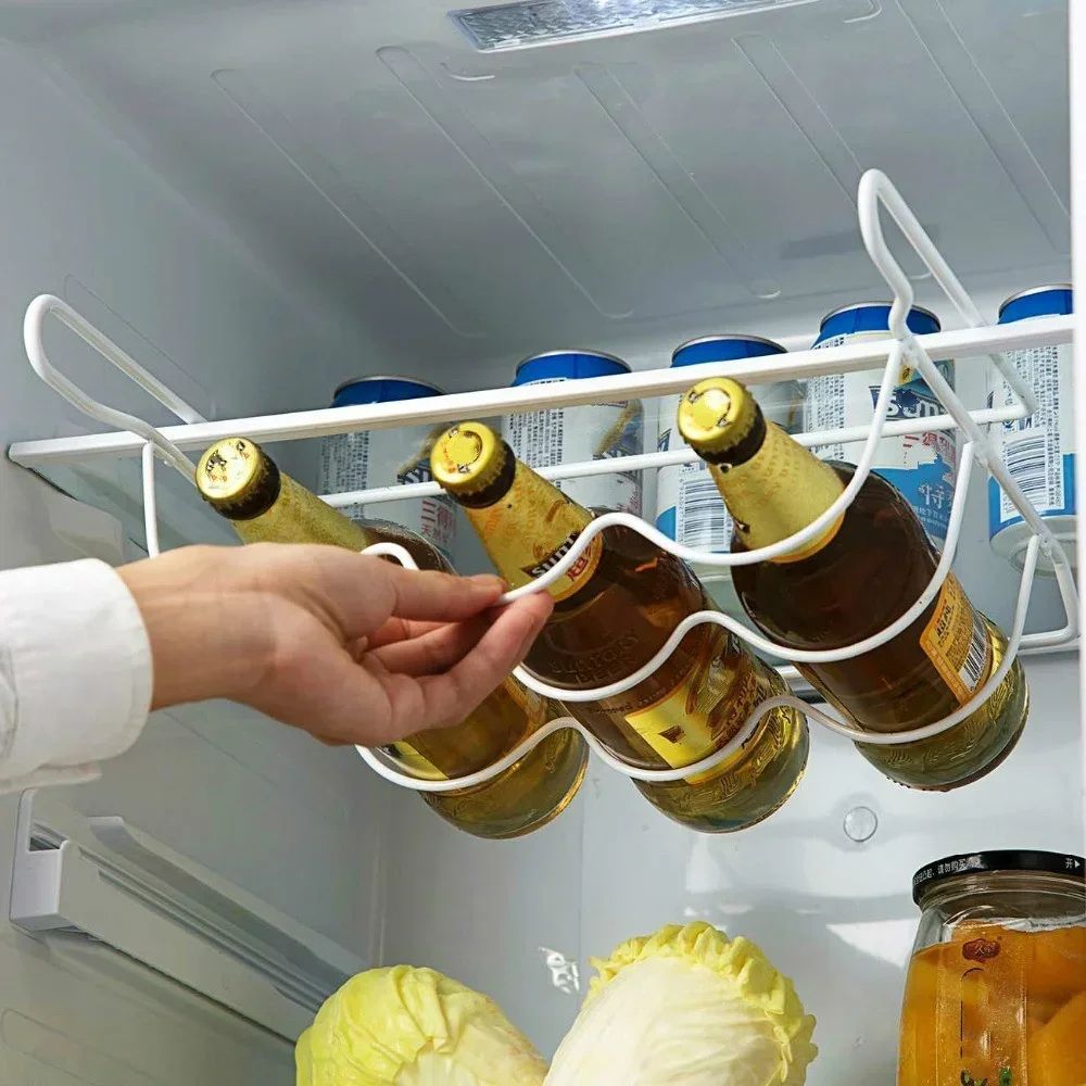 Refrigerator Organizer UnderShelf Bottle Rack Fridge Shelf Organizer For Beer Wine Storage 0