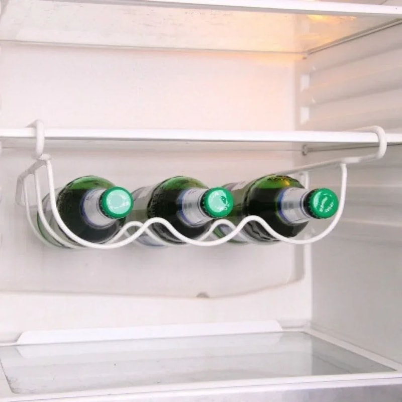 Refrigerator Organizer UnderShelf Bottle Rack Fridge Shelf Organizer For Beer Wine Storage 4