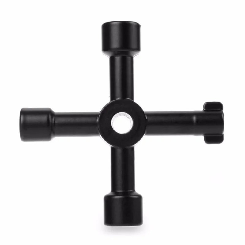 4in1 Utility Key Universal Cross Wrench For Radiator Bleed Gas Meter Electrical Panels 1