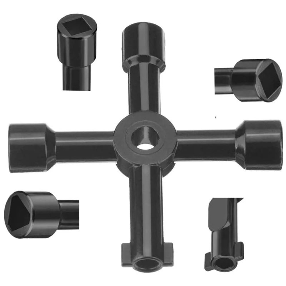4in1 Utility Key Universal Cross Wrench For Radiator Bleed Gas Meter Electrical Panels 5