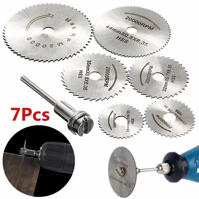 HSS Mini Saw Blade Set With 18 Shank Mandrel For Rotary Tools 6Piece Precision Cutting Kit 0