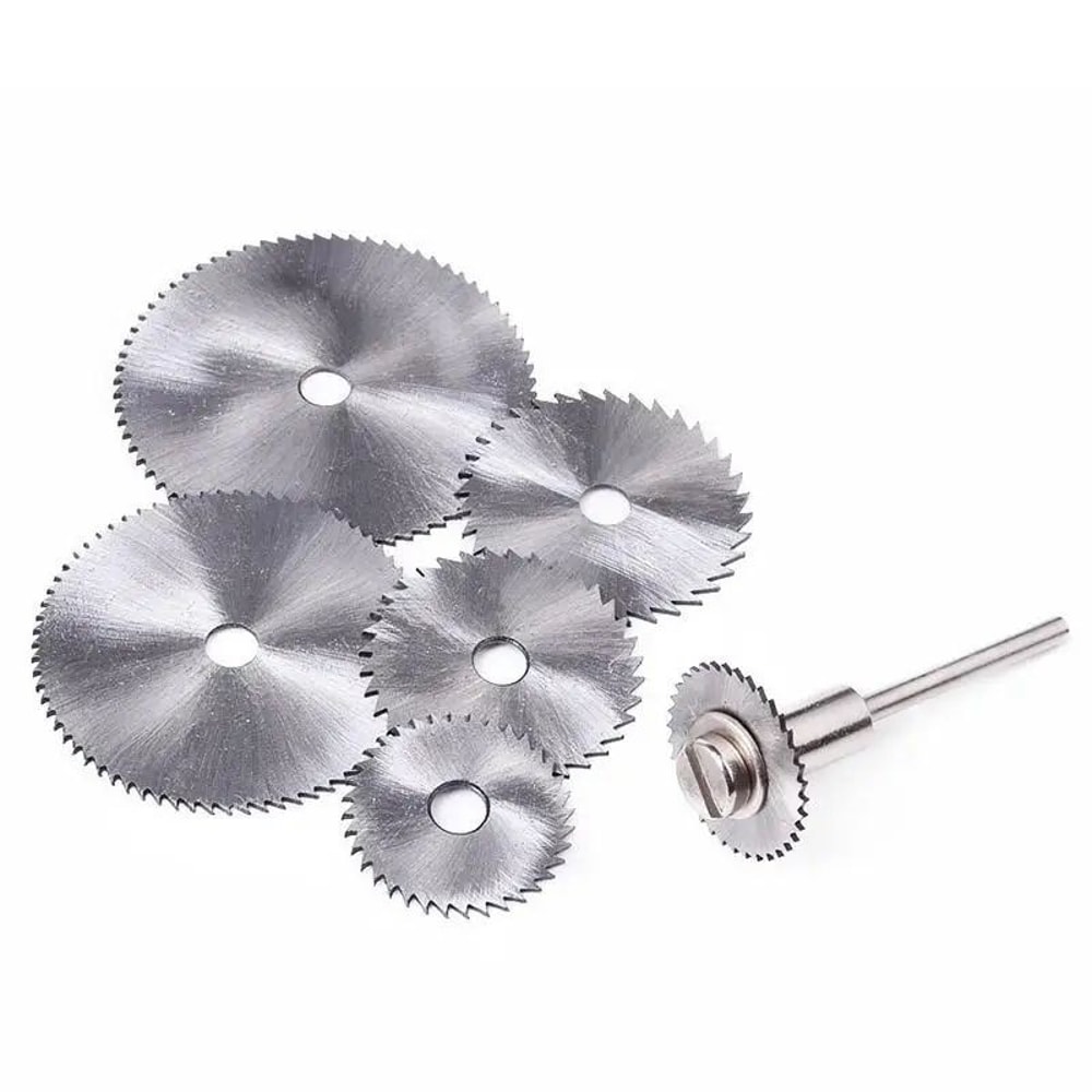 HSS Mini Saw Blade Set With 18 Shank Mandrel For Rotary Tools 6Piece Precision Cutting Kit 1