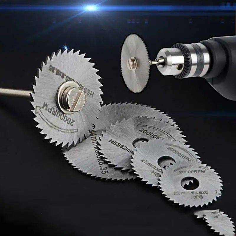 HSS Mini Saw Blade Set With 18 Shank Mandrel For Rotary Tools 6Piece Precision Cutting Kit 2