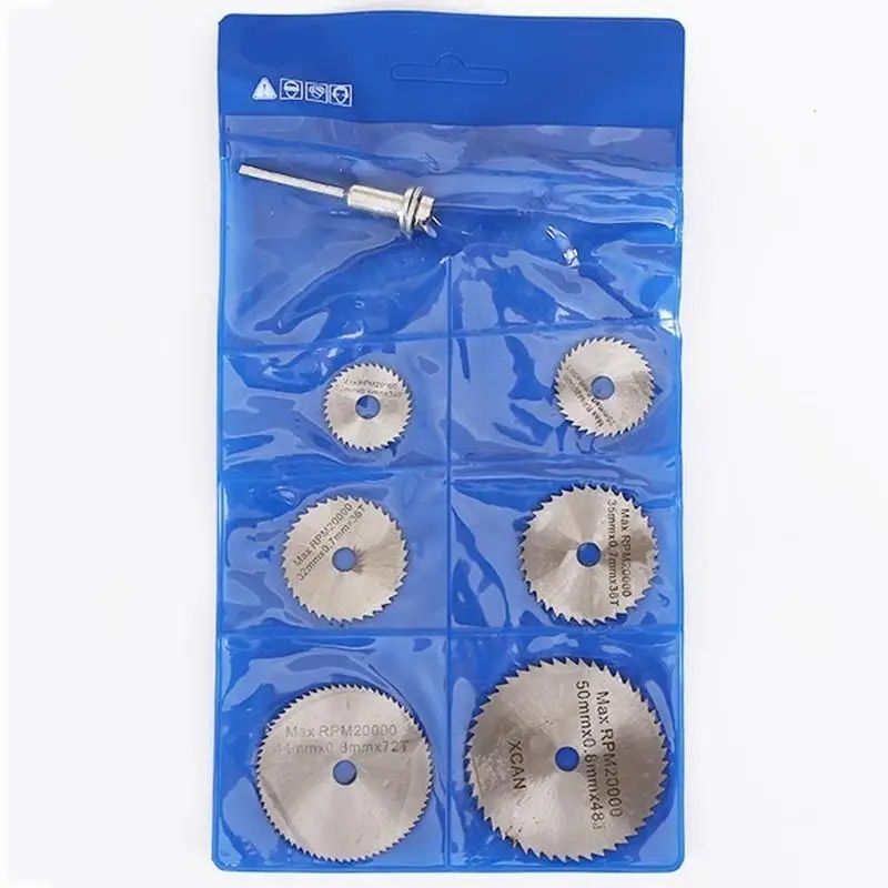HSS Mini Saw Blade Set With 18 Shank Mandrel For Rotary Tools 6Piece Precision Cutting Kit 4