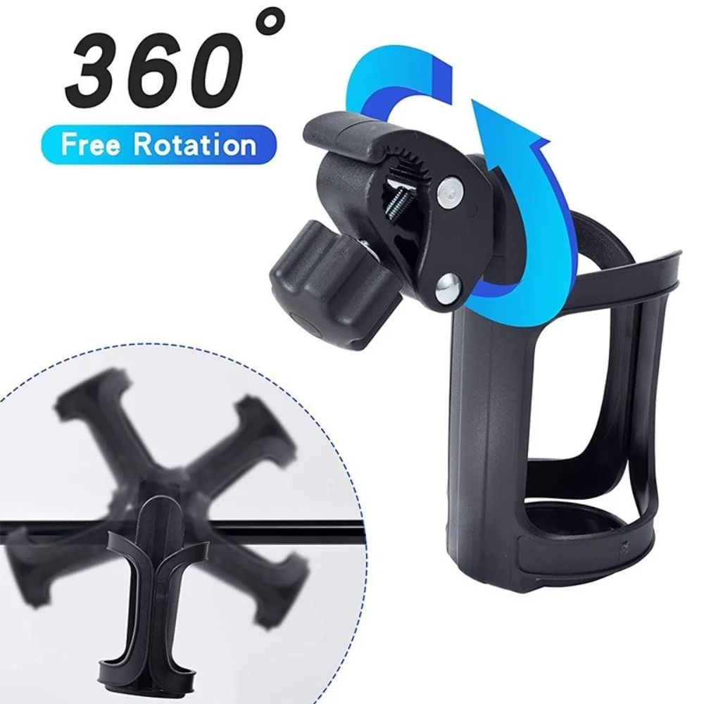 360 Rotating Bike Bottle Holder Stroller Cup Holder Universal Handlebar Bottle Cage Mount 0