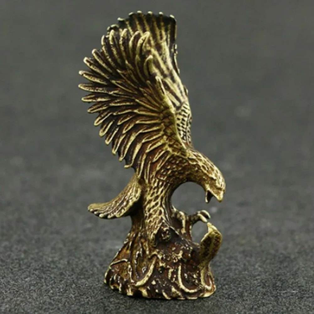 Vintage Brass Eagle Figurine Desk Ornament Antique Copper Eagle Statue For Home Office Decor 0