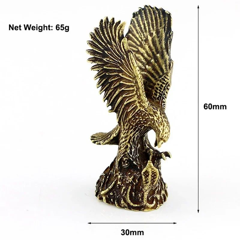 Vintage Brass Eagle Figurine Desk Ornament Antique Copper Eagle Statue For Home Office Decor 5