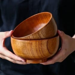 japanese jujube wood bowl – minimalist japanese wooden bowl for soup, rice & kids (heat-resistant, lightweight)