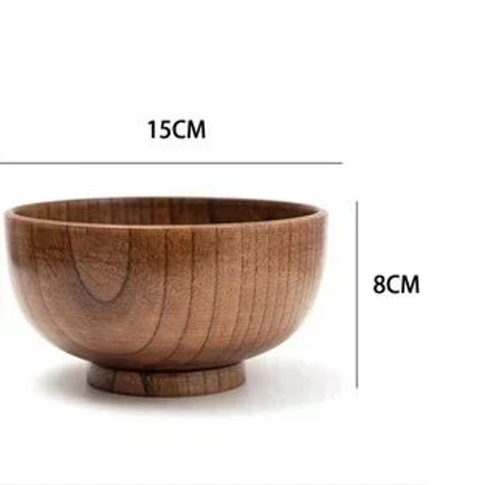 Japanese Jujube Wood Bowl Minimalist Japanese Wooden Bowl For Soup Rice Kids HeatResistant Lightw 9