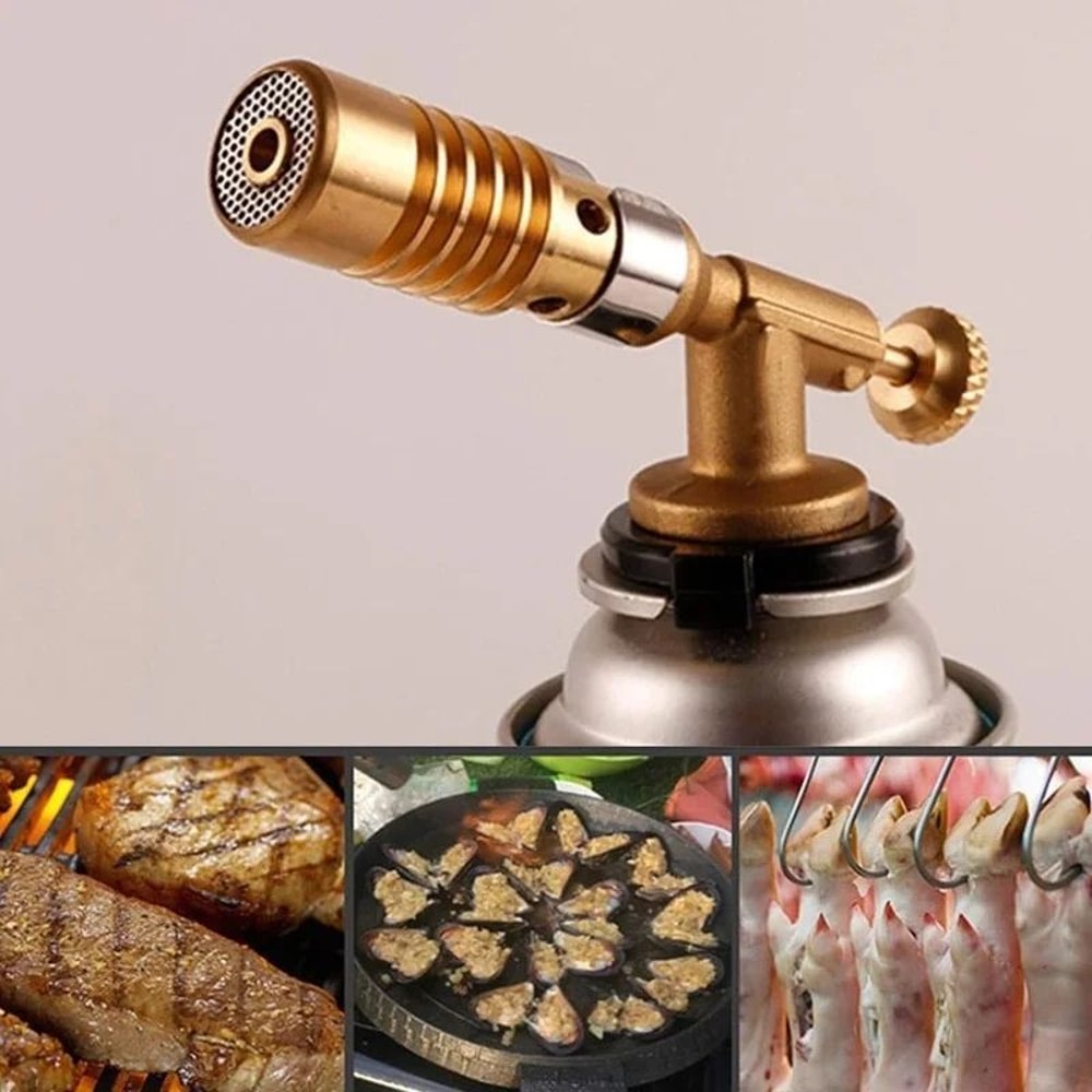 AutoIgnition Butane Torch Blowtorch With Adjustable Flame For Cooking BBQ Camping Soldering 2