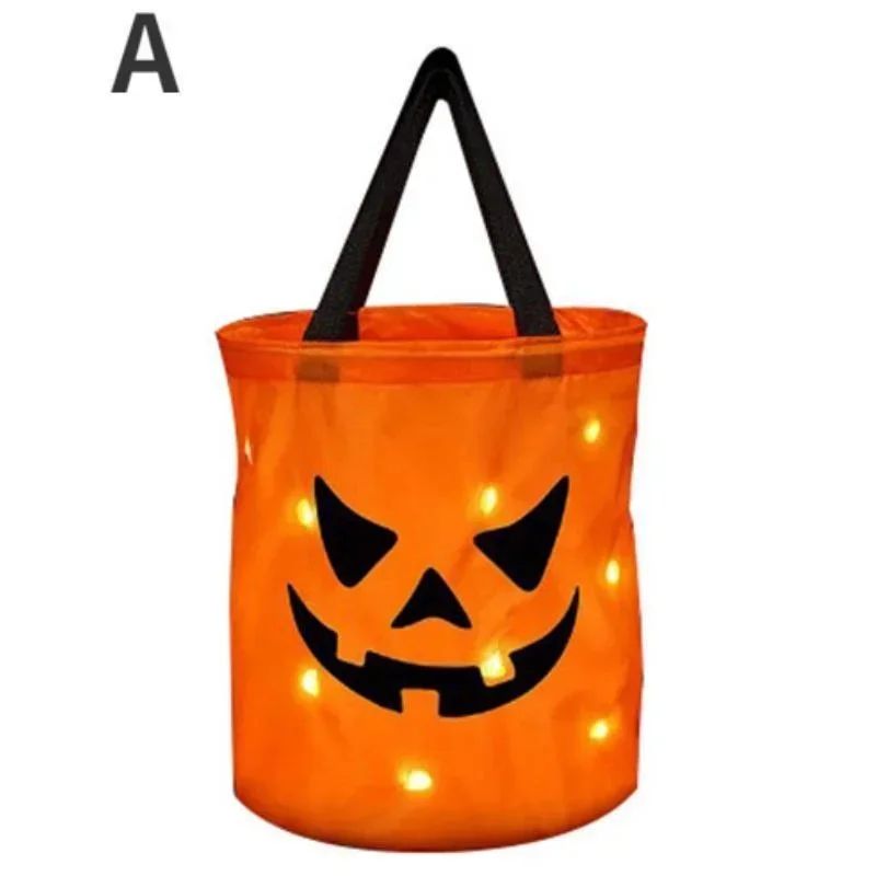LED LightUp Pumpkin TrickorTreat Bucket Collapsible Reusable Halloween Candy Basket 6