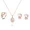Natural Opal Jewelry Set 3Piece Matching Pendant Necklace Earrings Ring Elegant Gemstone Gift Set 5