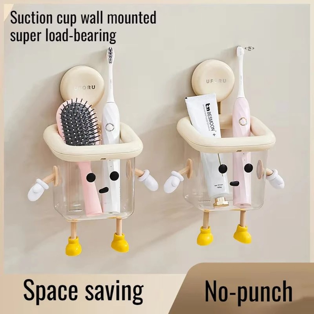 NoDrill Suction Cup Bathroom Shelf Waterproof WallMounted Organizer Rack 4
