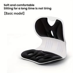 ergonomic lumbar support cushion - foldable office chair back support for better sitting posture & lower back comfort