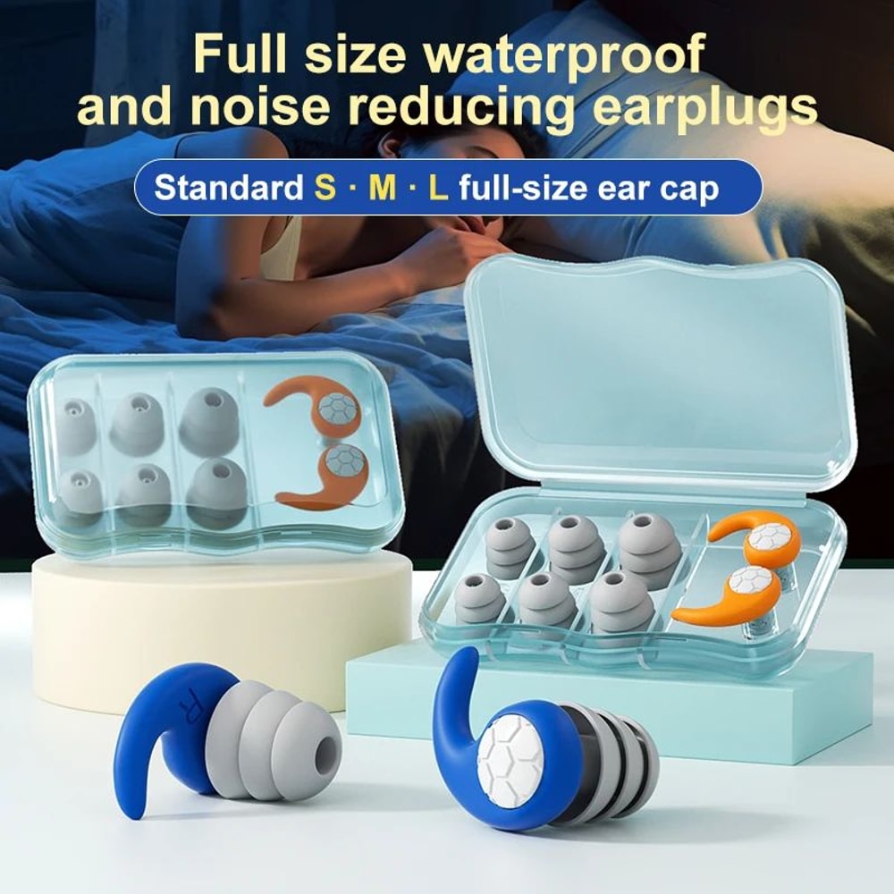 QuietSeal Reusable Silicone Ear Plugs For Sleeping Swimming Noise Reduction Waterproof Comfort Fi 0