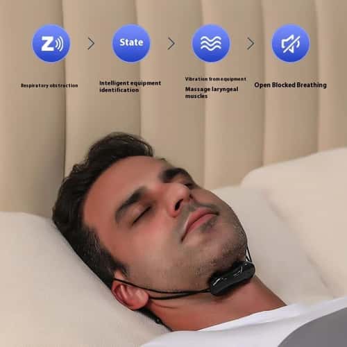 Smart Pulse Anti Snoring Device Breathing Corrector - USB Rechargeable Sleep Aid for Quiet Nights