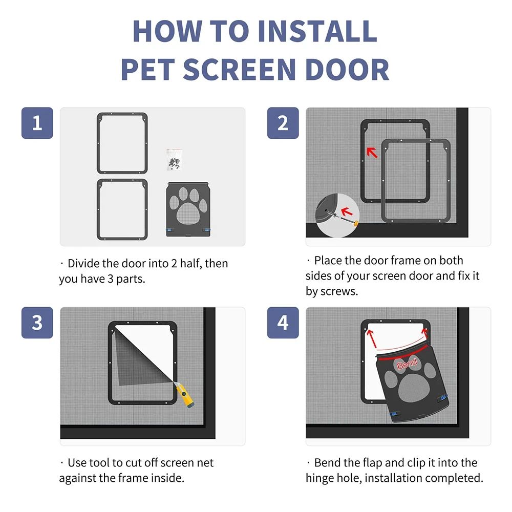 Lockable Magnetic Pet Screen Door For Cats Small Dogs EasyInstall Screen Window Pet Door 1