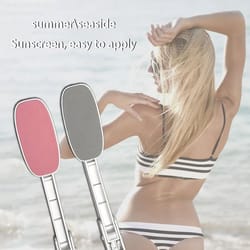 foldable back lotion applicator with long handle - mess-free sunscreen & self-tanner spreader