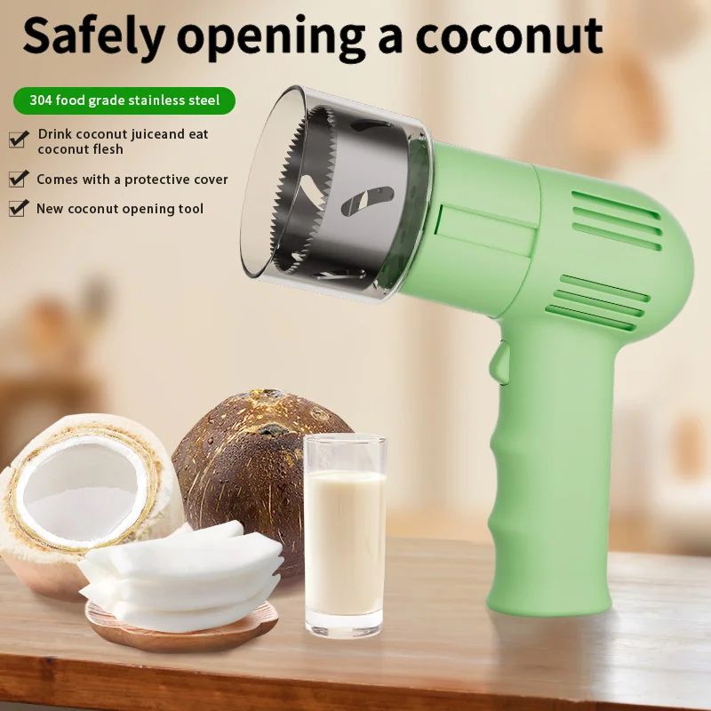 Automatic Coconut Opener Tool Set With Coconut Meat Scraper Quick Coconut Water Opener For Fresh C 1