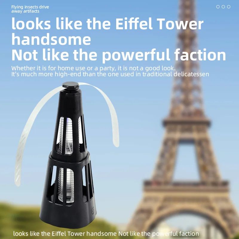 Qualitell 2in1 Fly Repellent Fan Bug Zapper Lamp Portable Food Protector For IndoorOutdoor Tables 4