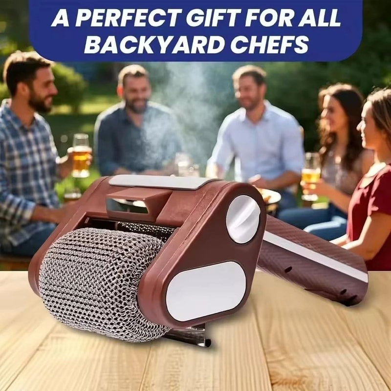 350RPM Cordless Electric Grill Cleaner With Replaceable Stainless Steel Roller Head 2