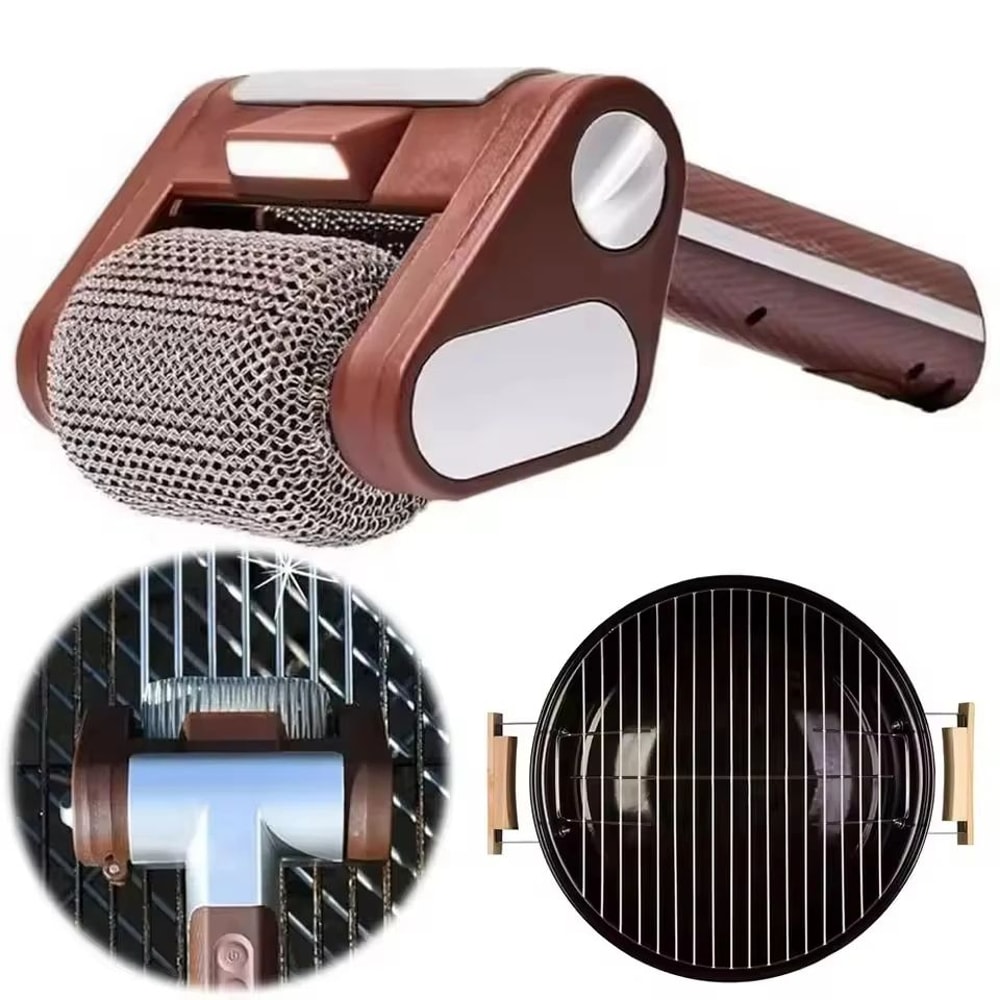350RPM Cordless Electric Grill Cleaner With Replaceable Stainless Steel Roller Head 4