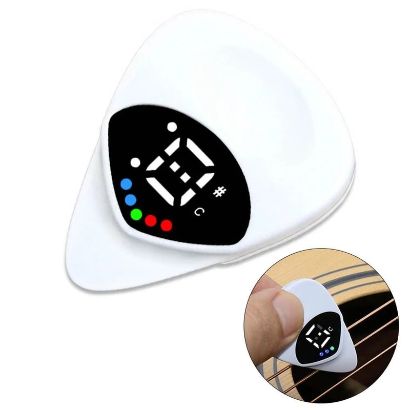 2in1 Guitar Tuner Pick RealTime Digital Chromatic Tuning For Acoustic Electric Players 1