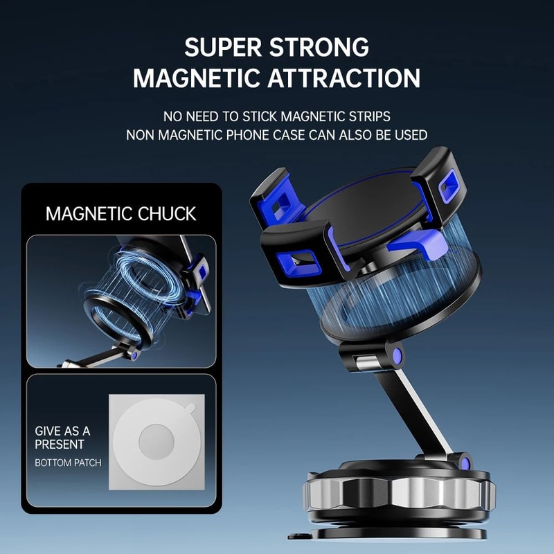 VacuumLock Magnetic Car Phone Holder 360 Rotating MagSafeReady Dashboard Mount 4