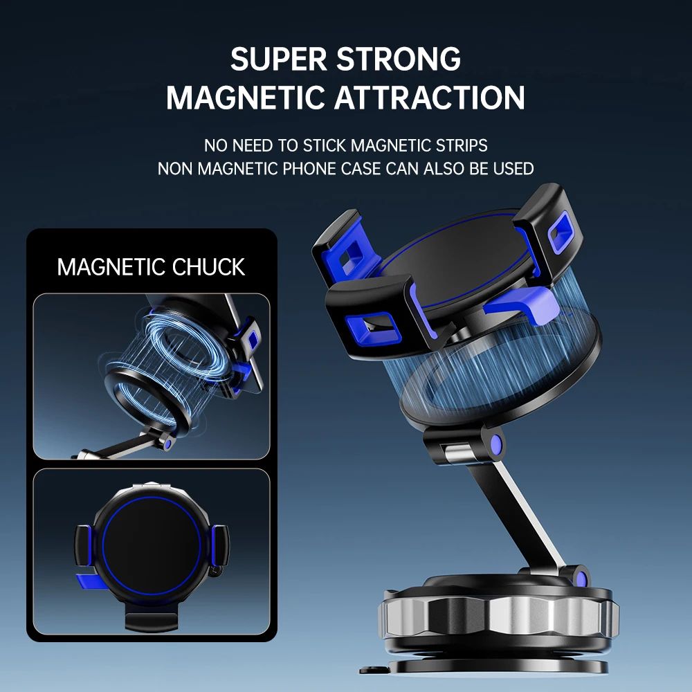 VacuumLock Magnetic Car Phone Holder 360 Rotating MagSafeReady Dashboard Mount 5