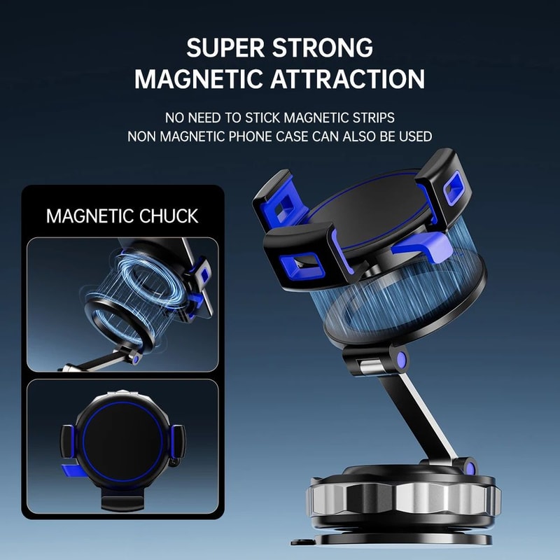 VacuumLock Magnetic Car Phone Holder 360 Rotating MagSafeReady Dashboard Mount 5