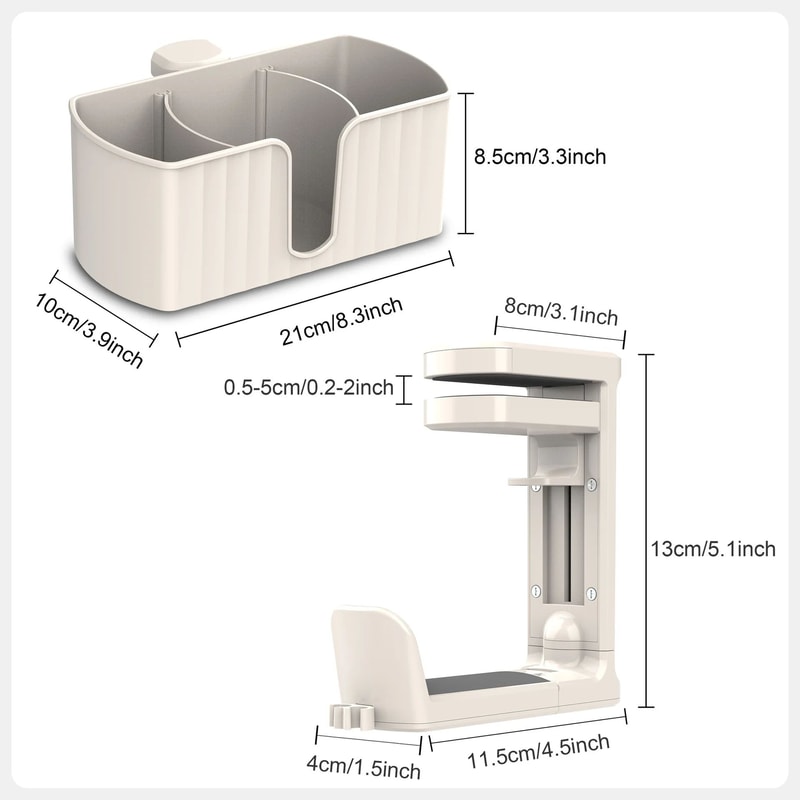 4in1 ClampOn Desk Organizer With Rotating Headphone Holder And Cup Pen Storage 6