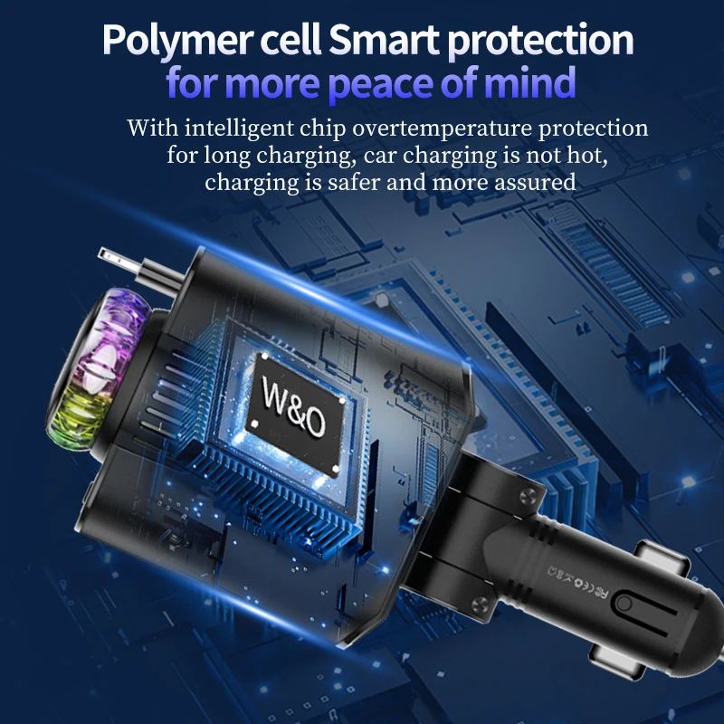 Retractable Car Charger 45W PD Fast Charger With USBC Starlight Roof Glow Aromatherapy 5