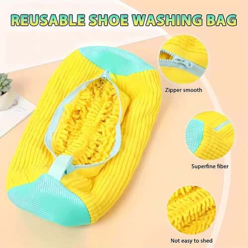 Reusable Shoe Washing Machine Bag for Washer & Dryer – Padded Laundry Shoe Bag for Sneakers & All Shoe Sizes