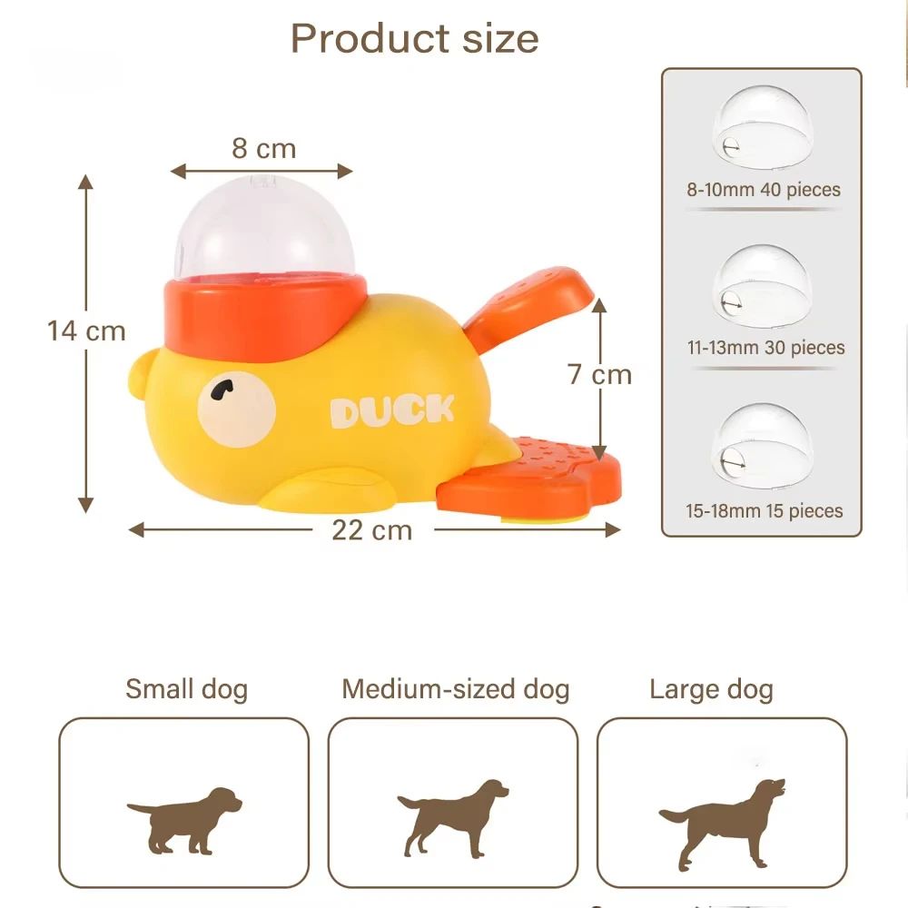 Yellow Duck Interactive Treat Dispenser Slow Feeder Puzzle Toy For Dogs 5