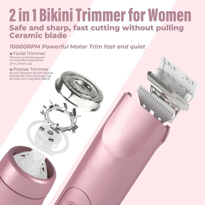 SilkSmooth 2in1 Womens Electric Shaver Epilator WetDry Bikini Trimmer For Face Legs Body 1