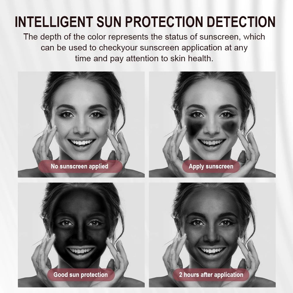 Smart UV Sunscreen Detection Mirror With LED Lights Magnification Portable Beauty Mirror 3