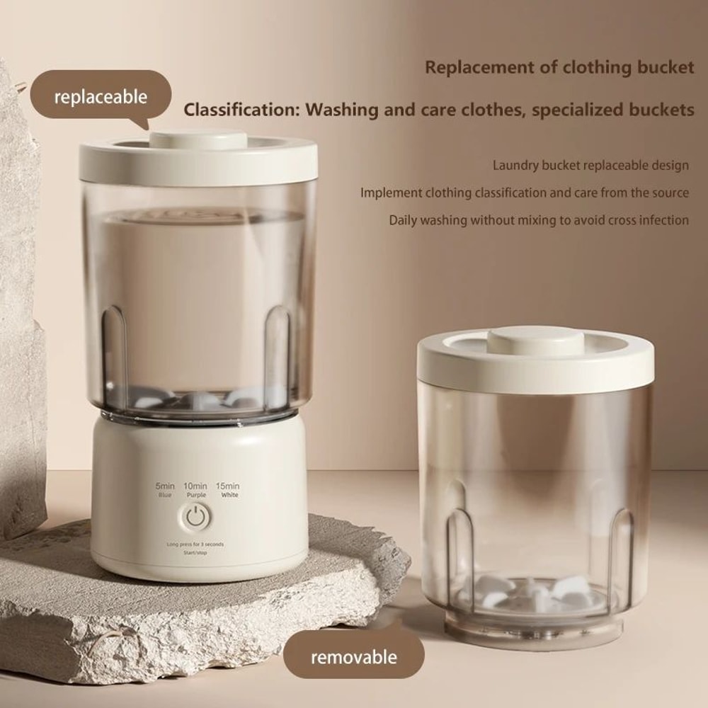 Cordless Portable Mini Washing Machine For Underwear Socks Makeup Brushes Rechargeable Travel Lau 2