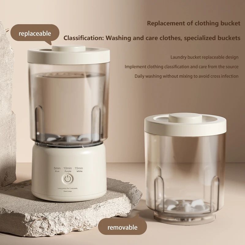 Cordless Portable Mini Washing Machine For Underwear Socks Makeup Brushes Rechargeable Travel Lau 2