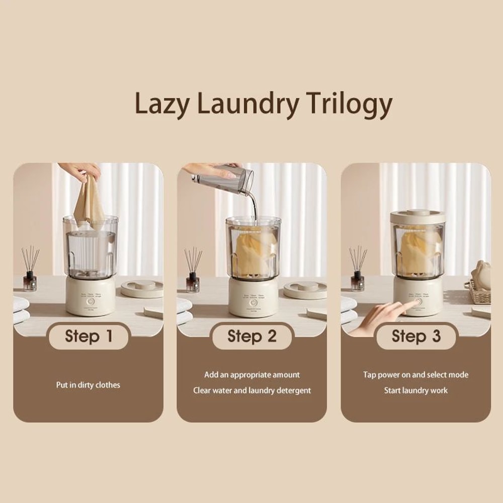 Cordless Portable Mini Washing Machine For Underwear Socks Makeup Brushes Rechargeable Travel Lau 5