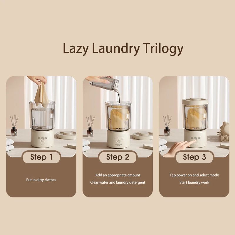 Cordless Portable Mini Washing Machine For Underwear Socks Makeup Brushes Rechargeable Travel Lau 5