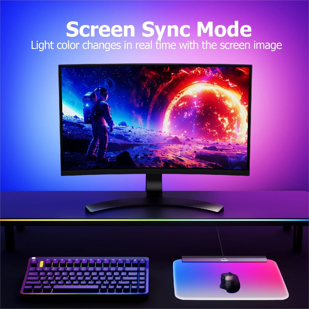 ColorSync RGB Mouse Pad ScreenReactive LED Gaming Desk Mat For Immersive Ambient Lighting 2