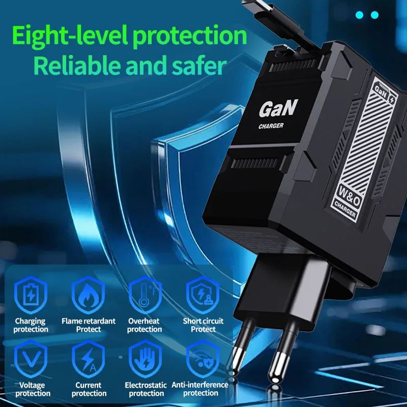 GaN 20W USBC PD Fast Charger With USBC To Lightning Support Compact Travel Wall Adapter EUUSUK 5